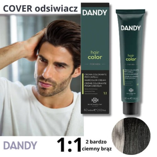 Dandy Farba do włosów bez amoniaku dla mężczyzn 2 bardzo ciemny brąz 60ml