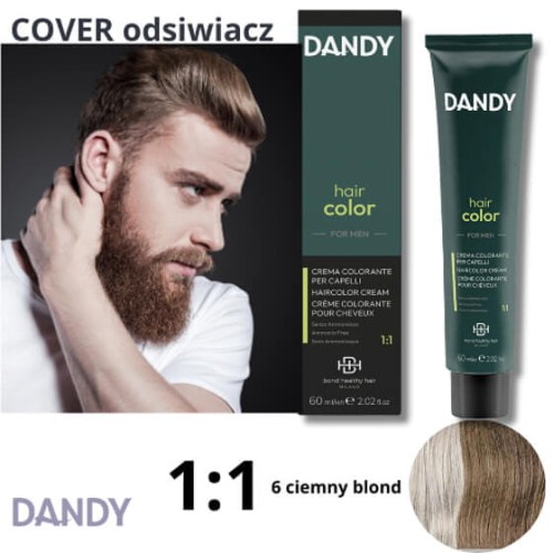 Dandy Farba do włosów bez amoniaku dla mężczyzn 6 ciemny blond 60ml