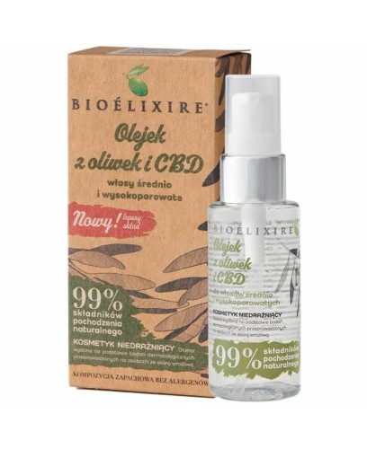 Bioelixire Olejek z oliwek i cbd do włosów i ciała 50ml