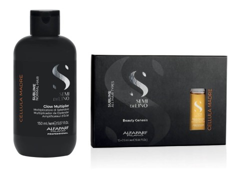 Alfaparf Cellula Madre Zestaw nabłyszczający do włosów Multiplikator 150ml + Ampułki 12x13ml Beauty Genesis.jpg