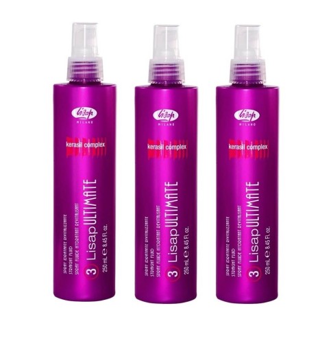 Lisap Ultimate Straight Zestaw Fluid spray do prostowania włosów 3 x 250ml
