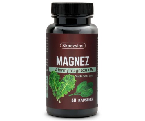 Skoczylas Magnez 4 formy + B6 szpinak i jarmuż Suplement diety 60 kapsułek.jpg