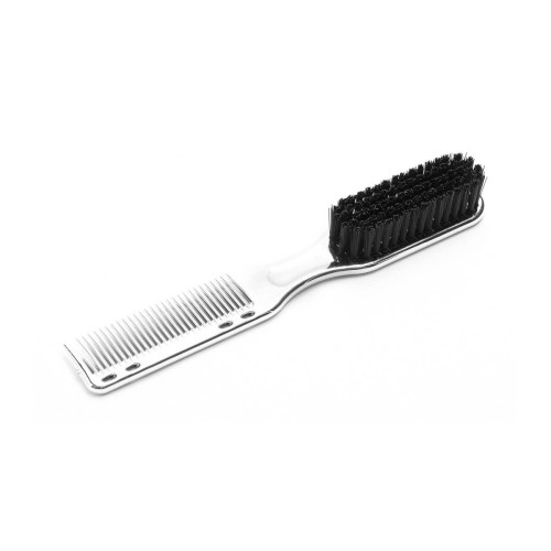 Fox barber expert Szczotka i grzebień do brody 2w1 srebrna.jpg