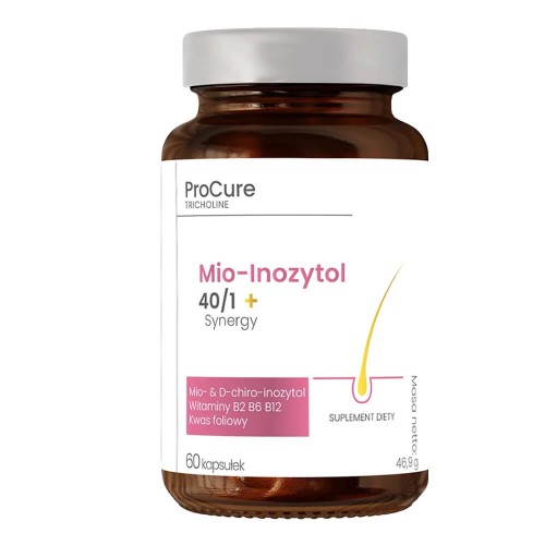 Pro cure tricholine mio-inozytol 40/1 + synergy B6, B2, B12 i kwas foliowy Suplement diety 60 kapsułek.jpg