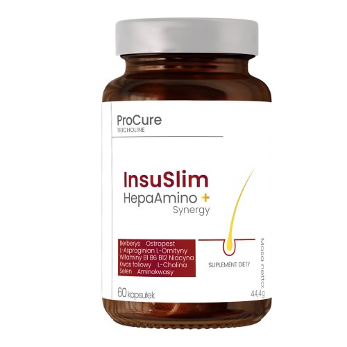 Pro cure tricholine insuSlim hepaAmino + synergy Berberys, ostropest, witaminy B, kwas foliowy Suplement diety 60 kapsułek.jpg