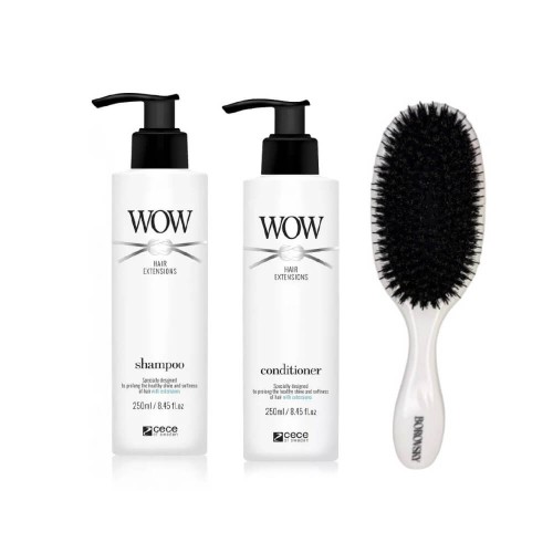 CeCe wow hair extensions Zestaw do włosów przedłużanych szampon odżywka szczotka Borovsky.jpg