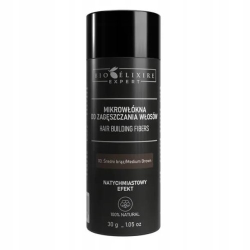 Bioelixire expert Mikrowłókna bawełniane do zagęszczania włosów 30g średni brąz.jpg