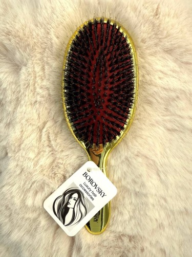 Borovsky brush Szczotka do włosów przedłużanych włosie dzika i nylon złota.jpg
