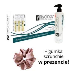 Trychoxin Zestaw szampon + ampułki na wypadanie włosów + scrunchie