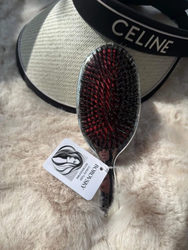 Borovsky brush Szczotka do włosów przedłużanych włosie dzika i nylon srebrna.jpg