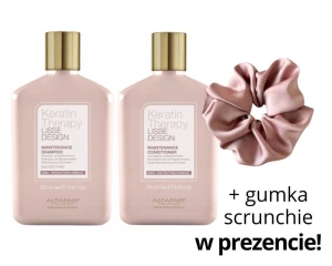 Alfaparf lisse design Zestaw do włosów po keratynowym prostowaniu 2x250ml + scrunchie