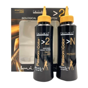 Exclusive devils curl Trwała ondulacja bez amoniaku No.2 włosy farbowane jasny blond