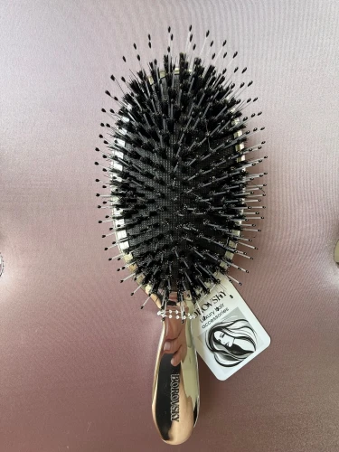Borovsky Szczotka do rozczesywania włosie dzika i nylon Silver.jpg