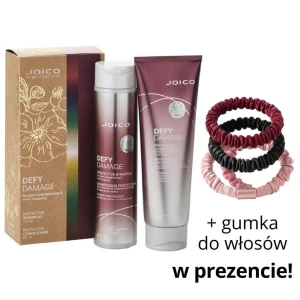 Joico defy damage Zestaw  do włosów zniszczonych Szampon 300ml Odżywka 250ml + scrunchie