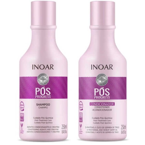 INOAR Pos Progress - zestaw podtrzymujący efekt keratynowego prostowania 2x250ml