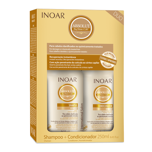 INOAR ABSOLUT CLR Duo Pack - szampon 240ml + odżywka 240 ml dla włosów zmęczonych zabiegami chemicznymi