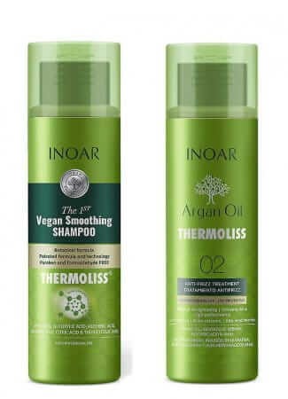 INOAR Argan Oil Thermoliss- kuracja dyscyplinująca szampon 900ml+keratyna 900ml
