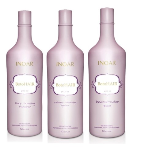 Inoar BotoHair- szampon 1000ml+kolagen 1000ml+ rekonstruktor 1000ml zestaw do termicznej obudowy włosów