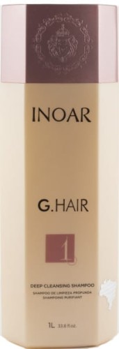 Inoar g-hair- szampon oczyszczający przed zabiegiem keratynowego prostowania dla włosów niesfornych i trudnych 1000ml