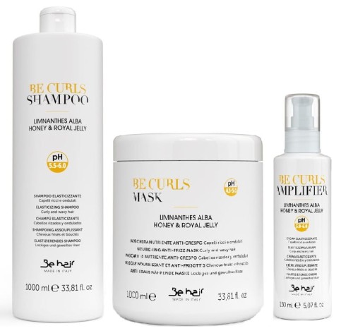 Be hair be curls szampon 1000ml+maska1000ml+krem 150ml zestaw do włosów kręconych i falowanych
