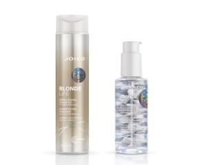 Joico blonde life Zestaw do włosów blond szampon 300ml olejek 100ml