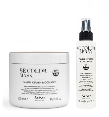 Be hair be color maska i spray z kawiorem