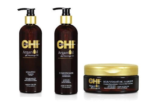 CHI Argan oil Zestaw  do włosów z olejkiem arganowym Szampon i odżywka 2x355ml Maska 237ml.jpg