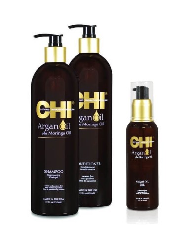 CHI Argan oil Szampon i odżywka 2x739ml Olejek 89ml.jpg