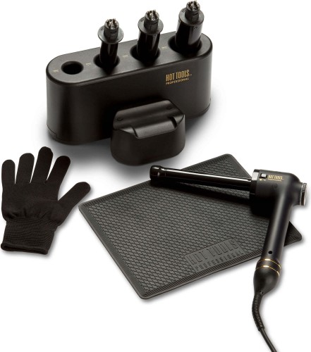 Hot tools curl bar set black Lokówka łamana z wymiennymi końcówkami
