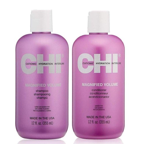 Chi magnified volume Zestaw do włosów na objętość szampon i odżywka 2x355ml