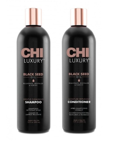 Chi luxury black seed oil Zestaw do włosów suchych i zniszczonych szampon i odżywka 2x355ml