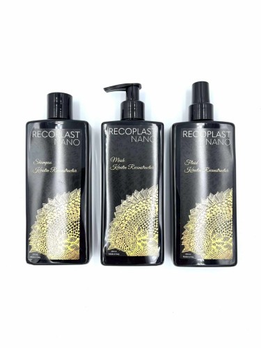 Recoplast nano Zestaw do włosów po keratynowym prostowaniu nanoplastii i botoxie szampon maska fluid 3x250ml