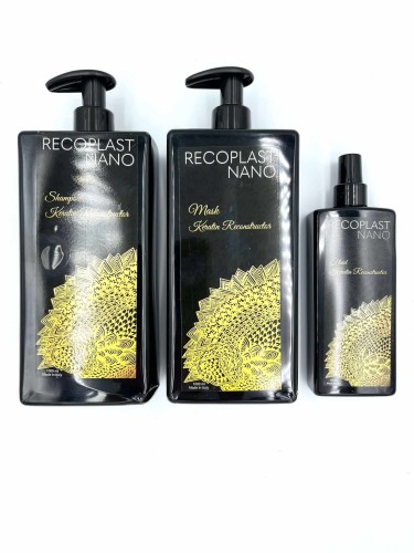 Recoplast nano Zestaw do włosów po keratynowym prostowaniu nanoplastii i botoxie szampon maska 2x1l fluid 250ml