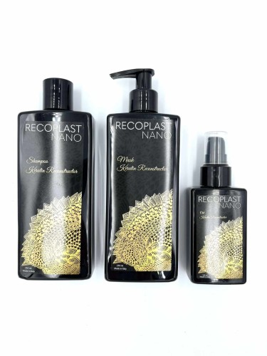Recoplast nano Zestaw do włosów po keratynowym prostowaniu nanoplastii i botoxie szampon maska 2x250ml olejek 100ml