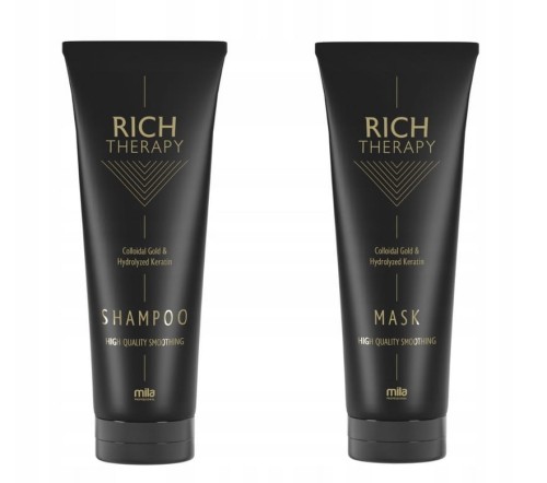 Mila rich therapy Zestaw z keratyną do włosów zniszczonych szampon 250ml maska 250ml