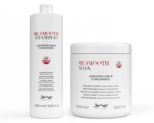Be hair be smooth Szampon 1000ml Maska 1000ml zestaw wygładzający.jpg
