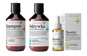 Bioelixire zestaw do włosów zniszczonych szampon i odżywka 2x300ml oraz booster 50ml