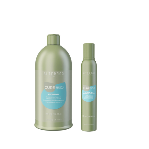 Alter ego cureego hydraday Zestaw nawilżający do włosów Szampon 950ml Pianka 200ml (1).png