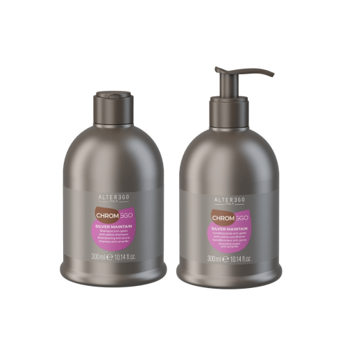 Alter ego chromego silver Zestaw neutralizujący żółte tony do włosów blond Szampon 300ml Odżywka 300ml (1).png
