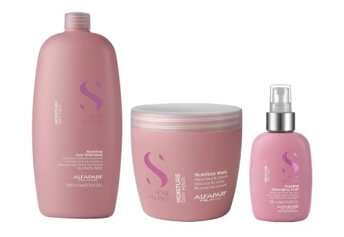 ALFAPARF SDL Moisture Nutritive Szampon + Maska + Fluid Duży zestaw nawilżający do włosów suchych