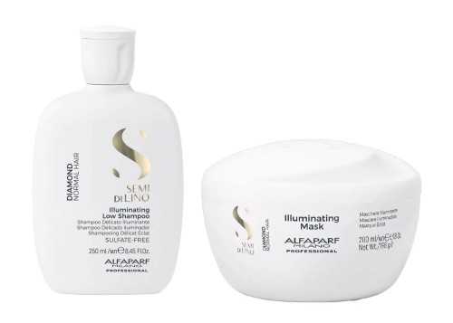 ALFAPARF SDL Diamond Zestaw rozświetlający do włosów normalnych Szampon 250ml + Maska 200ml