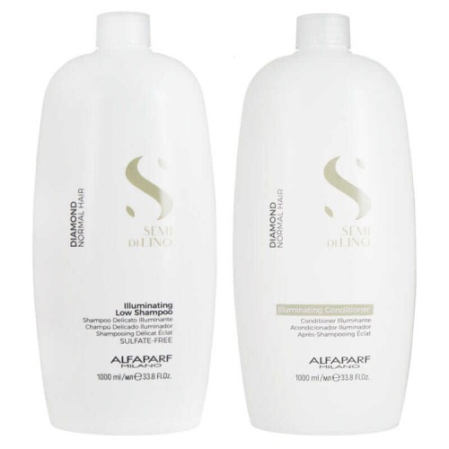 ALFAPARF SDL Diamond Zestaw rozświetlający do włosów normalnych Szampon 1000ml + Odżywka 1000ml