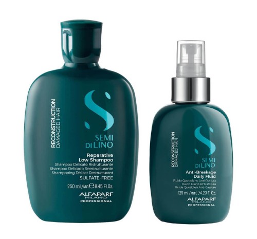 ALFAPARF SDL Reconstruction Szampon 250ml + Fluid 125ml Zestaw do włosów zniszczonych