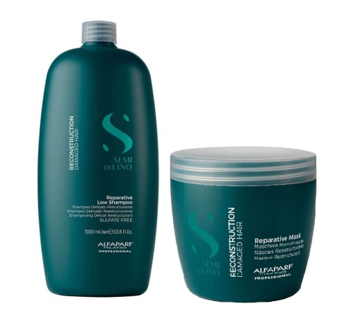 ALFAPARF SDL Reconstruction Szampon 1000ml + Maska 500ml Zestaw do włosów zniszczonych