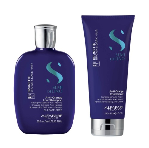 ALFAPARF SDL Anti-Orange Zestaw z niebieskim pigmentem do ciemnych włosów Szampon 250ml + Odżywka 200ml