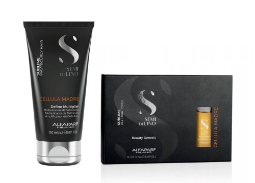 Alfaparf Cellula Madre Zestaw Serum definiujące do włosów kręconych i falowanych 150ml + Ampułki Beauty genesis 12x13ml
