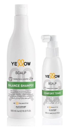 Yellow scalp Zestaw do włosów przetłuszczających się Szampon 500ml i tonik łagodzący 125ml