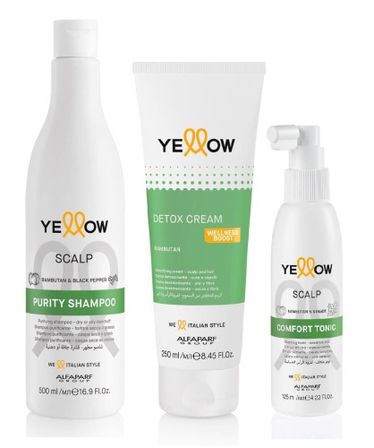 Yellow scalp Zestaw przeciwłupieżowy szampon 500ml krem 250ml tonik 125ml