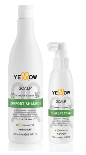 Yellow scalp comfort Zestaw oczyszczający do włosów szampon 500ml i kojący tonik 125ml