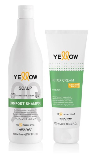 Yellow scalp comfort Zestaw oczyszczający do włosów szampon 500ml krem 250ml